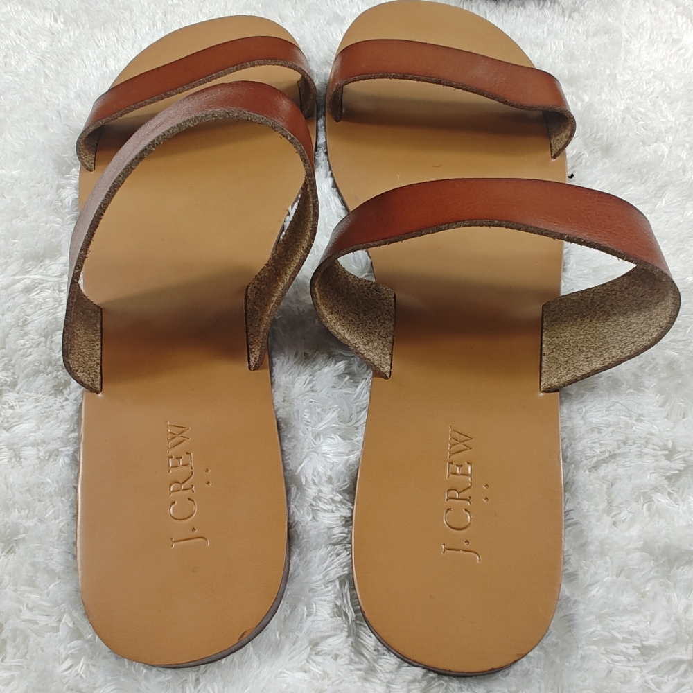 J.Crew Two-Strap Brown Slide Sandals – Women’s Size 11 - Picture 4 of 8